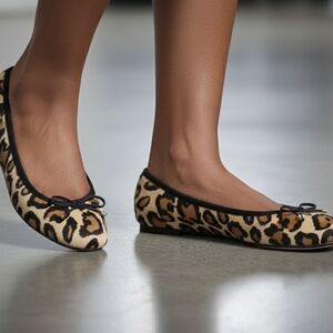 Sam Edelman Animal Print Flats with Black Trim
